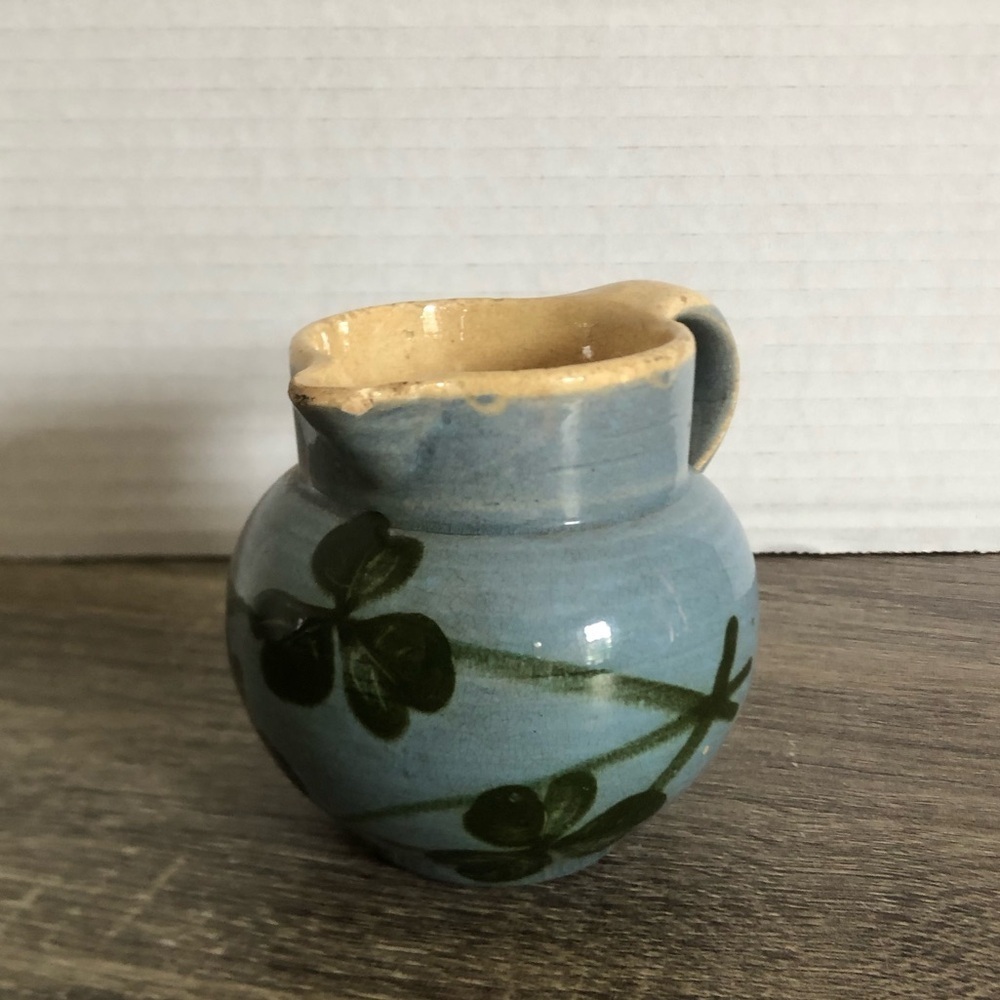 Antique Handcrafted Ceramic Pitcher - Picture 2 of 9